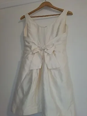 Kate Spade Ivory Silk & Cotton Dress Pleated Mini Cocktail Dress Size 2 • $65