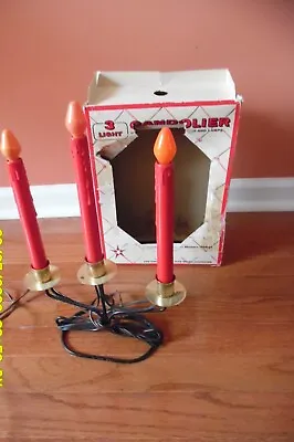 Vintage 3 Light Wrought Iron Electric Candolier Christmas /org.box  #123 UL • $14.99