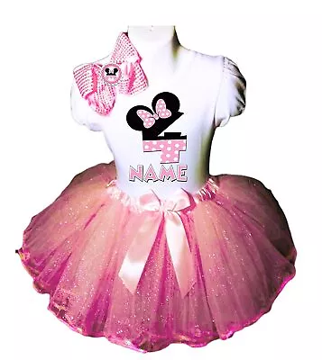 Mouse Dress 4th Birthday Party Outfit Fast Shipping Personalized Mouse Tutu Bday • $19.95