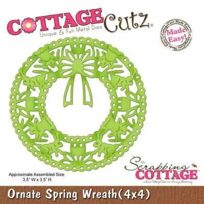 Cottage Cutz Cutting Die 4” X 4” – Ornate Spring Wreath New • £5.99