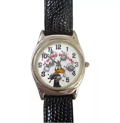 Vintage Daffy Duck Watch Fossil With Movement I Am Not Amused Rare Rotating 90's • $139