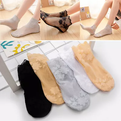 $2.39 • Buy Socks Boat Focks Ankle Socks Short Socks Lace Thin Floral Breathable Lace Women