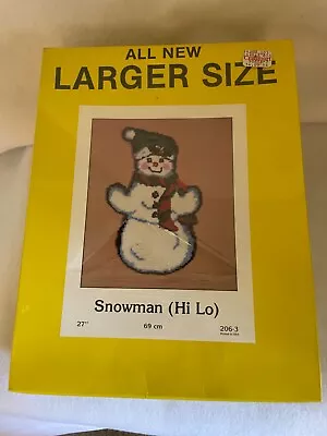 Vintage Rainbow Mills Latch Hook Rug Kit - 27” Snowman • $25