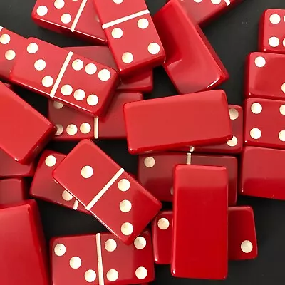 $49.99 • Buy Puremco BAKELITE Vintage RED Super Thick Jumbo Dominoes Marblelike Double SIX 