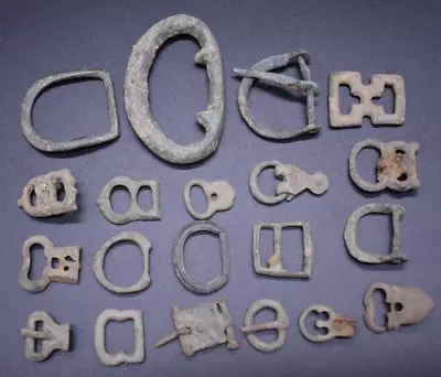 Mixed Group Of 20 Bronze Buckles - Metal Detector Finds • $36.63