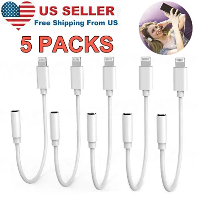 5X For IPhone Headphone Adapter Jack 8 Pin To 3.5mm Aux Cord Dongle Converter US • $9.39