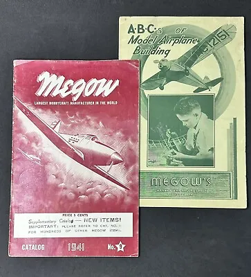 1941 Megow Model Airplane Kits & Hobby Accessories 32 Page Catalog + Bonus Item! • $45