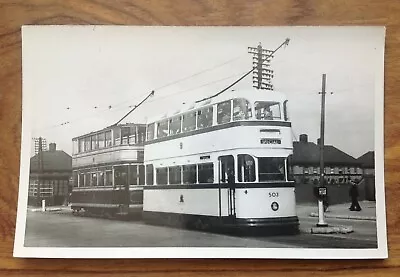 Photograph Tram 503 At Sheffield Lane 1954. Free UK Postage • £3.99