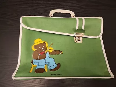 Tote Bag W/ Handle Feldco Vintage Retro 1978 Bear With Violen Green • $35