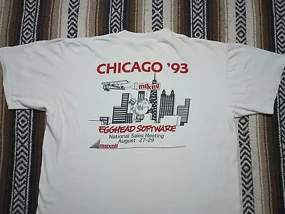 1993 Egghead Software Vtg T Shirt Maxell Sponsor Sales Meeting Tech Computer XL • $59.99