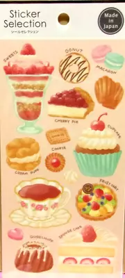 GAIA Sweet Time Sweets Cake Macaron Tart Pie Sticker Sheet / Made In Japan • $3