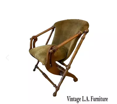 Vintage George Hunzinger Velvet Folding Accent Side Chair Stamp Patent May 1873 • $2240