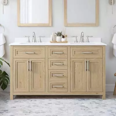 Home Decorators Bathroom Vanity W/ Top 19 Lx60 Wx34.50 H Double-Sink Light Birch • $858.34