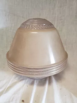 Vintage Glass Round Ribbed Dome Light Fixture Cover 3.75  Fitter 8  • $22