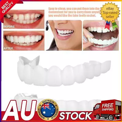 Snap-On Fake Teeth Denture Veneers - Upper & Lower Set Dental Cover - Smile Con • $4.01