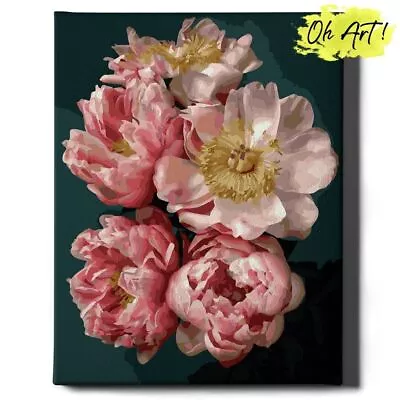 Oh Art! Premium 40x50cm Canvas Painting By Numbers For Adults With Frame Flowers • £35.99