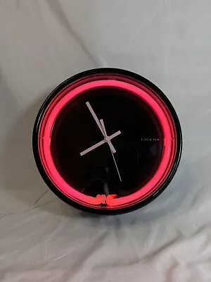Vintage CICENA Pink Neon Clock 1990 9.5 Inch Works! • $89.91