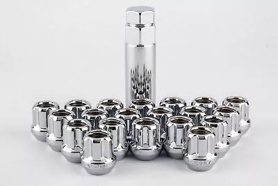 Set 20 14mm X 1.5 Chrome Open End Spline Tuner Lug Nuts Short W/ Key W1014STO • $25.50