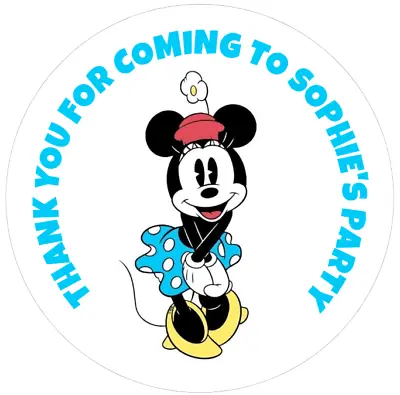 24 LARGE Personalised MINNIE MOUSE Stickers 60mm • $4.92