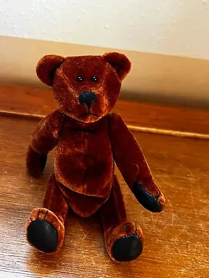 Mini Miniature Rusty Brown Velvet & Black Jointed Teddy Bear Stuffed Animal – 5 • $8.29