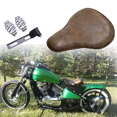 Bobber Motorcycle Solo Seat Leather For Kawasaki Vulcan 400 500 750 800 900 • $62.69