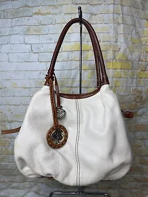 Brighton London Groove Medallion Tatum Pebbled Leather Shoulder Handbag  Mrp$280 • $62.99