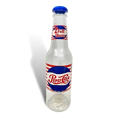Giant 2 Foot Vintage Pepsi Cola Plastic Bottle Bank Ralphco Retro 2 Full Glasses • $170.95