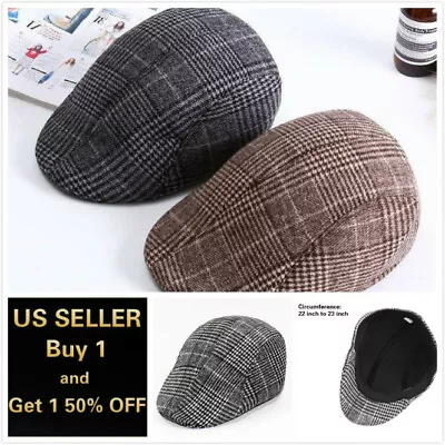 Newsboy Ivy Ascot Cabbie Gatsby Hat Cap Plaid Wool Herringbone Golf Driving • $9.99