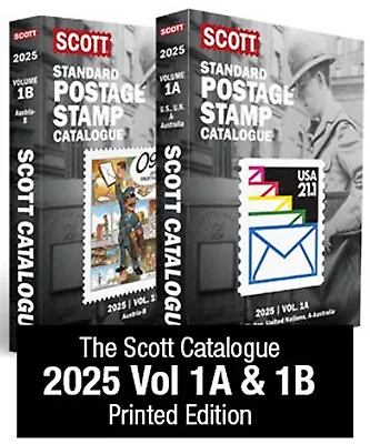 Scott Stamp Catalog 2025 Volume 1A/1B - COUNTRIES US UN & A-B  Reference Book • $112.98