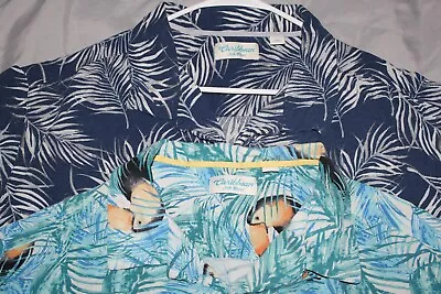 LOT Of 2 CARIBBEAN Hawaiian Shirts Men's 3XB Multicolor Silk & Rayon Blend • $14.99