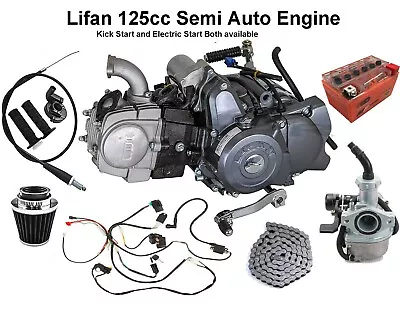 Lifan 125cc Semi Auto Engine Motor Kit Fo Honda CT70 CT110 Postie Dirt Bike ATV • $598.66