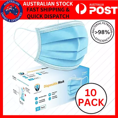 10Pcs Disposable Face Mask Protective Masks 3 Layer Meltblown Filter General Use • $5.99