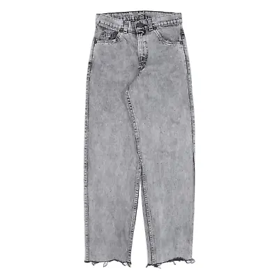 LEVI'S Jeans Grey Denim Relaxed Straight Acid Wash Womens W28 L28 • £16.99