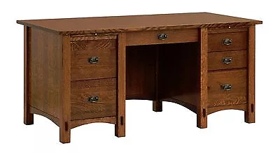 Amish Mission Craftsman Computer File Desk Springhill 64  Solid Wood • $3159