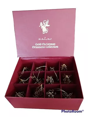 Vtg 1982 Danbury Mint Gold Christmas Ornament Collection Original Box Set Of 12 • $79