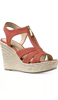 Michael Kors Orange/Red Berkley Wedge Sandal Size 10 M New With Box • $45