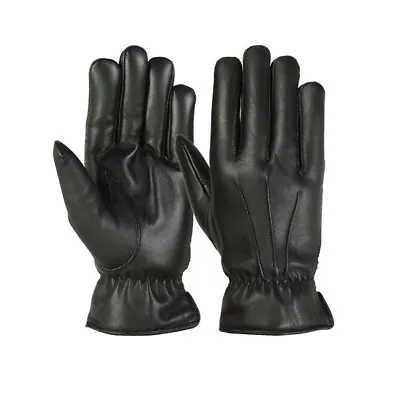 Leather Winter Men’s Dress Gloves Soft Thermal Lined Dressing Black • $12.99
