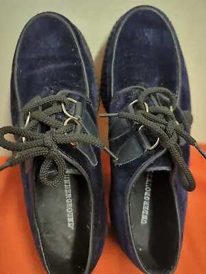 £28 • Buy Underground Creepers Midnight Blue Velvet Shoes. Size 6.5-7