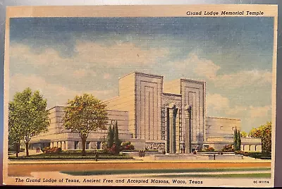 Vintage Postcard 1950 Grand Lodge Of Accepted Masons Waco Texas (TX) • $8