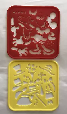 Vintage Disney Hard Plastic Stencils Mickey & Minnie Mouse Rare HTF Colorforms • $20