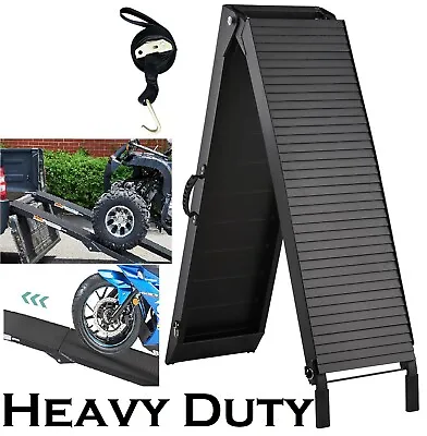Motorcycle Ramp Aluminum Folding RAMP Pickup Truck Ramp ATV/UTV Lawnmower Heavy • $149.99
