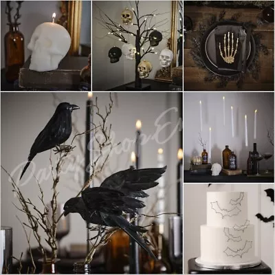 Halloween Crow Decorations Skull Candle Baubles Party Table Placemats Cake Decor • £12.99