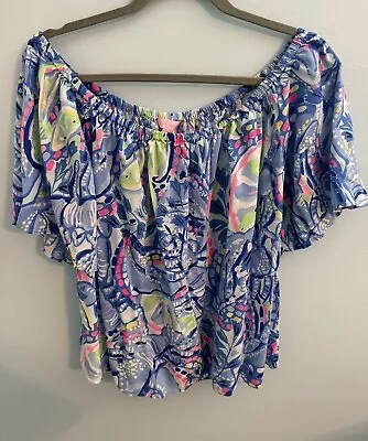 Lilly Pulitzer XL Top ~ Blue Floral • $31