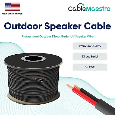 16AWG Speaker Cable Outdoor Direct Burial UV Wire Audio CL2 16/2 Gauge 250-500ft • $105.53