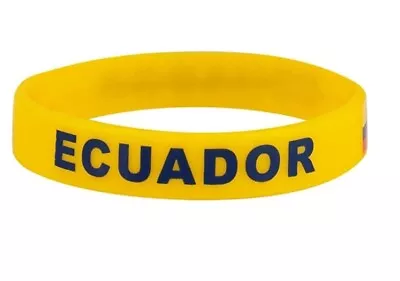 ECUADOR Wristband Bracelet Silicone Rubber National Country Flag Unisex Sport F • $7.99