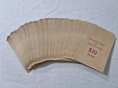 20 X The Savings Bank Of South Australia Vintage 10c Paper Money Deposit Bags • $35