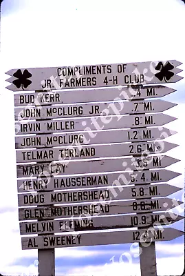 Sl48 Vintage 35mm Slide 1965 4-H Club Jr Farmers Club Sign 369a • $9.25