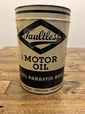 Vintage Faultless Motor Oil 5 Quart Can • $250