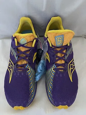 Saucony Kilkenny XC Track Shoe Women 10 Purple/yellow/blue Spike Cleats Running • £30.41