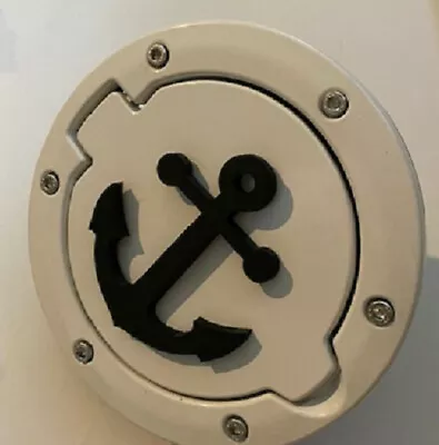  Boat Anchor In 3D White With Black For Jeep Wrangler JK/JKU Flag Gas Cap Cover  • $64.99